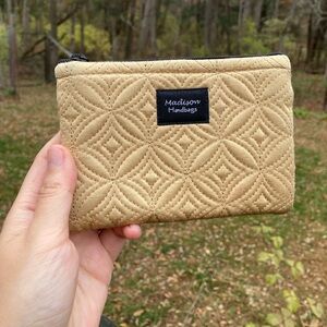 Madison Handbags Textured Gold Tone Fabric Coin Purse